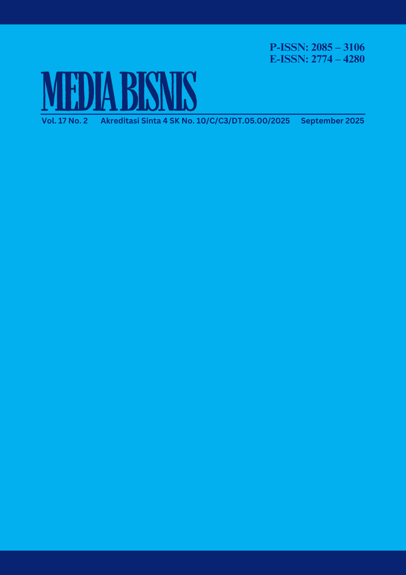 					View Vol. 17 No. 2 (2025): Media Bisnis
				